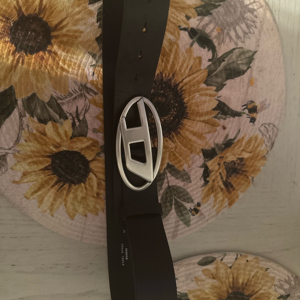 Diesel Black and Silver Belt Sleek Accessory